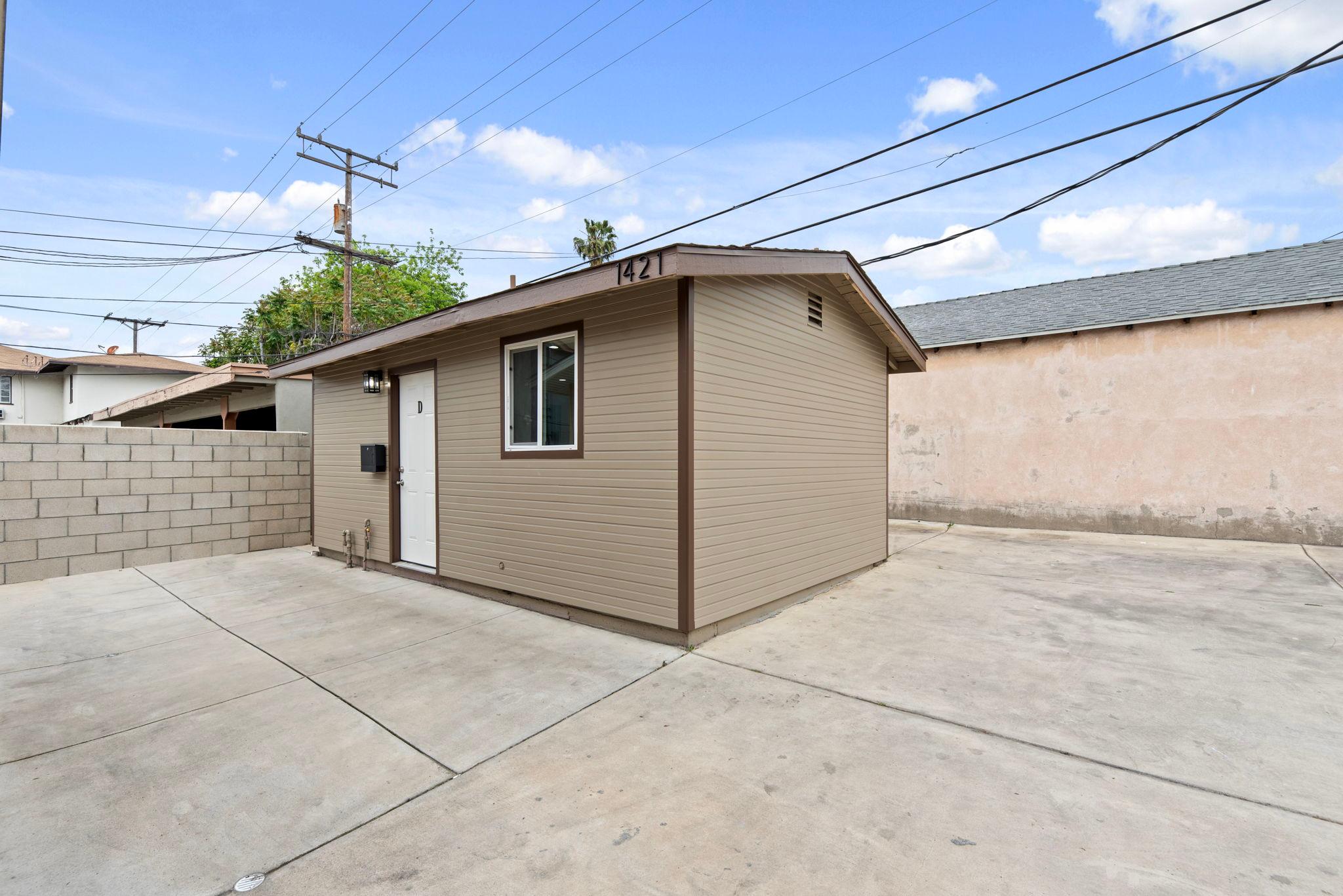 Finished exterior of the Tustin garage-to-ADU studio conversion